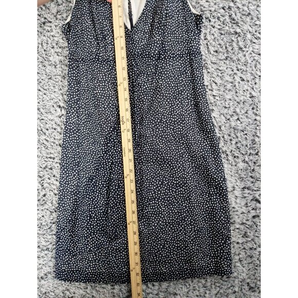 ARMANI JEANS Polka Dot Sleeveless Dress Women SZ 2 Lined Layered Neutral Classic - Picture 5 of 10